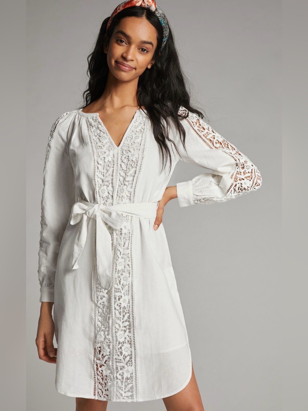 Ivory Lace Anthropologie Mini Dress